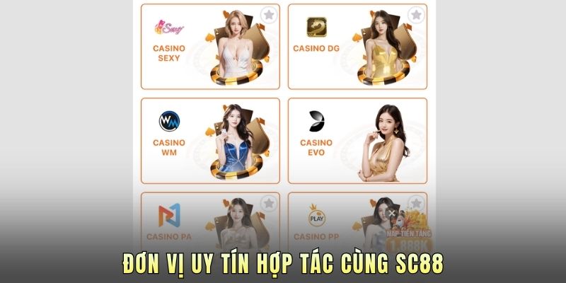Đơn vị uy tín hợp tác cùng SC88.